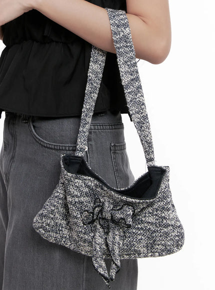 bow-slouchy-shoulder-bag-cl516 / Black
