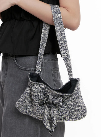 bow-slouchy-shoulder-bag-cl516 / Black