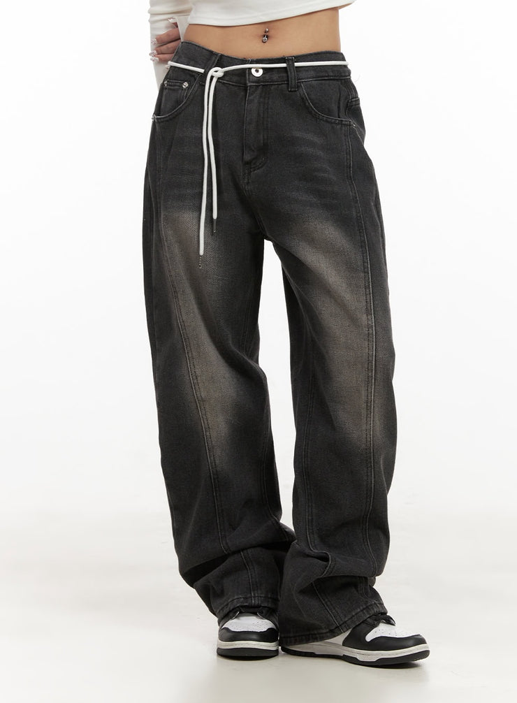 rosa-washed-relaxed-fit-jeans-cj508 / Black