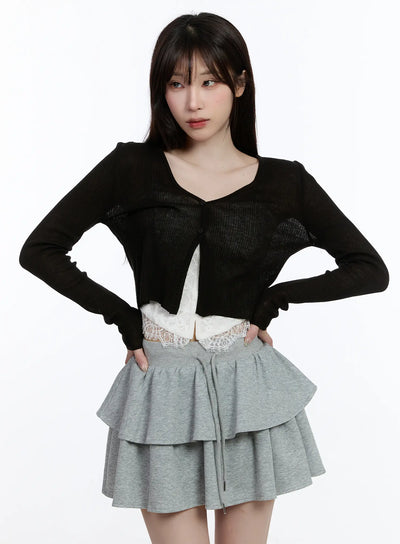 sheer-linen-cardigan-ca501 / Black