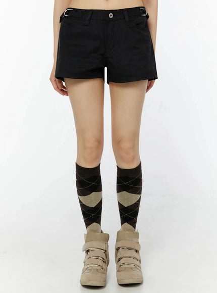 black-cargo-pocket-shorts-iu518 / Black