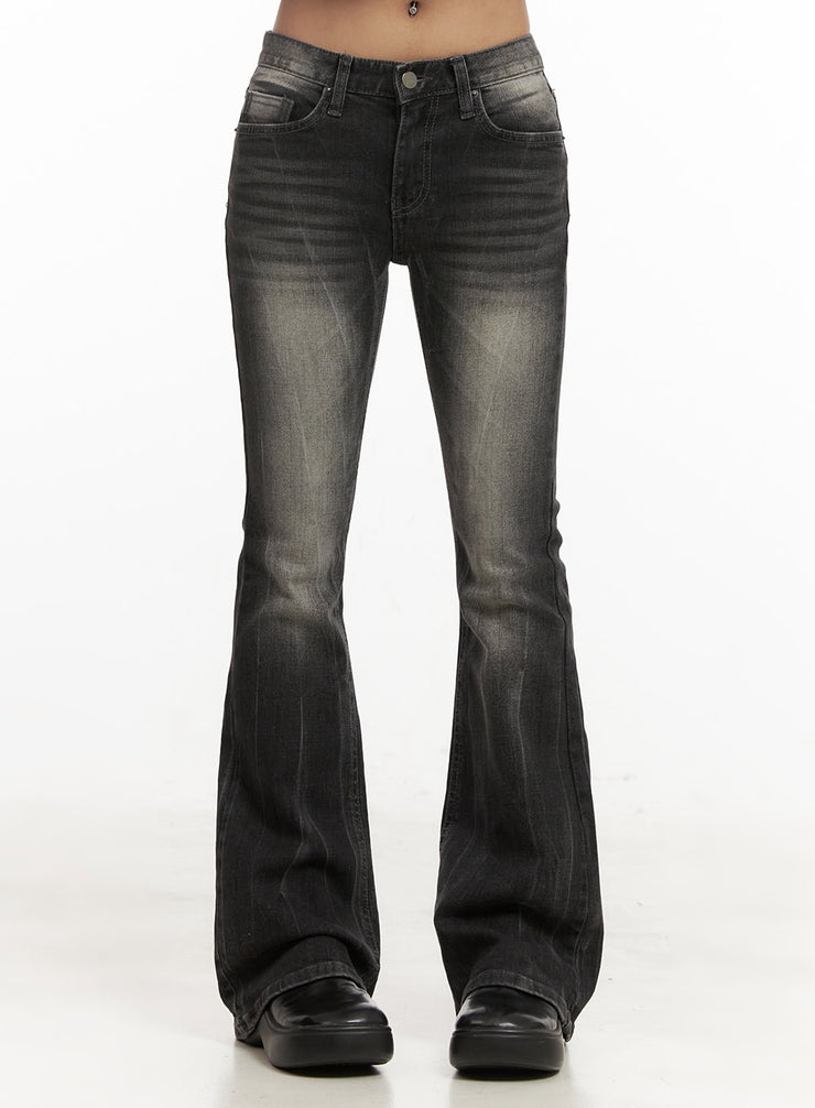 georgina-low-rise-flared-jeans-cj507 / Black