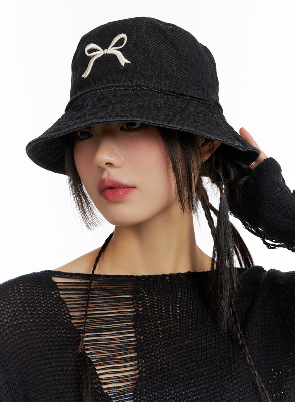 Embroidered Black BABE Bucket Hat 