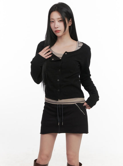 essential-slim-fit-cardigan-cj517 / Black