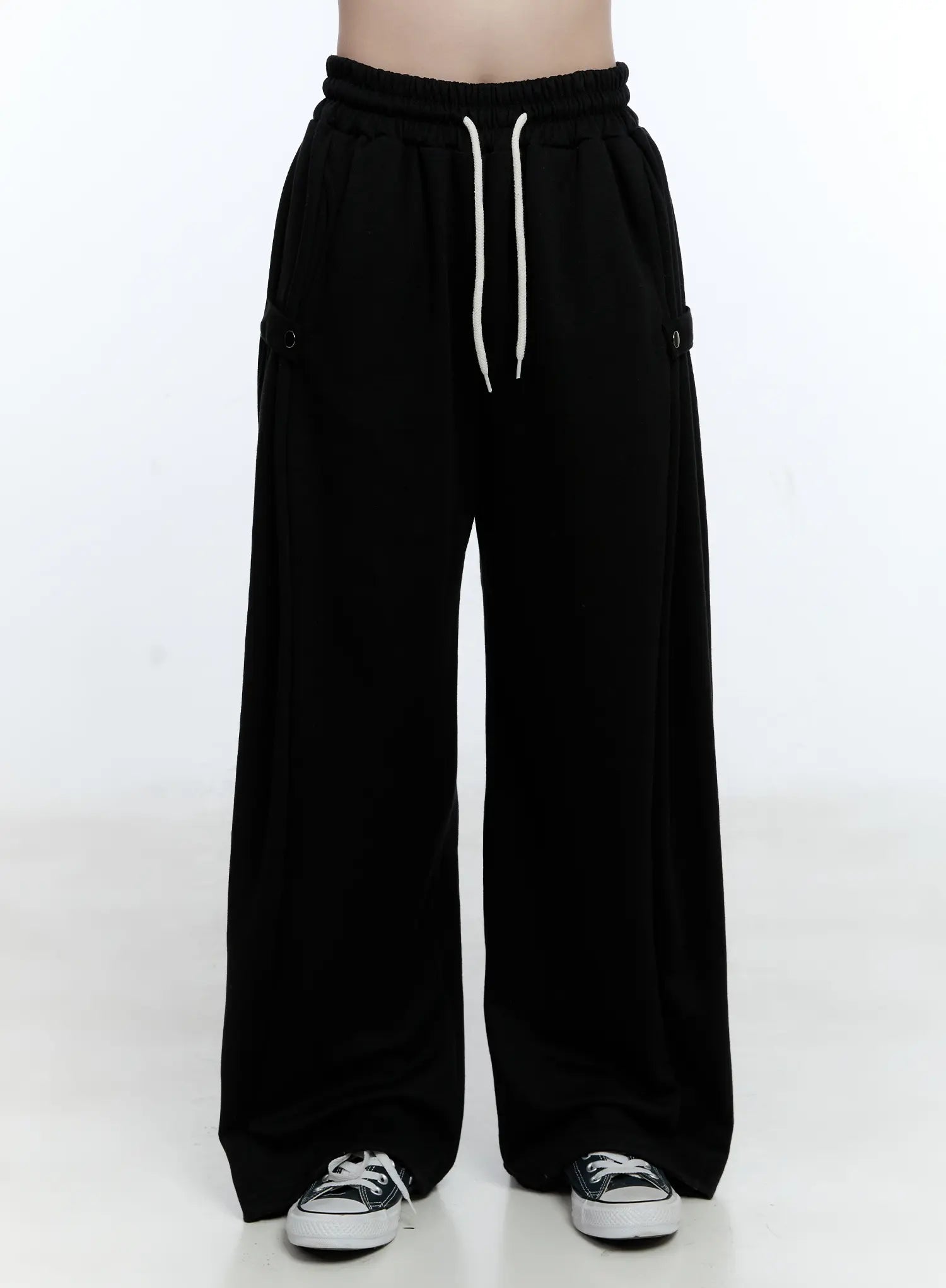 relaxed-fit-wide-leg-sweatpants-cg514 / Black