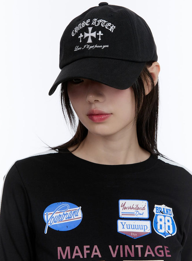 embroidered-graphic-hat-cg413 / Black