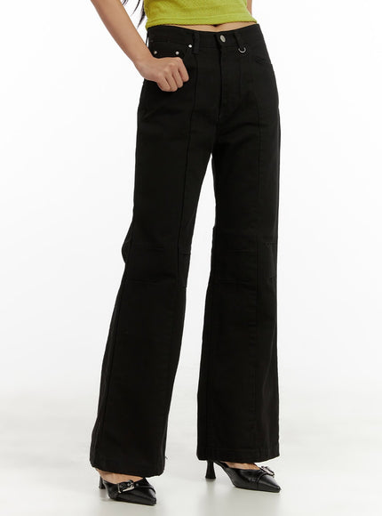 cotton-slim-bootcut-pants-cu414 / Black