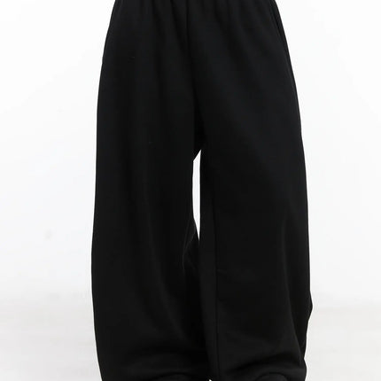cozy-fleece-wide-leg-sweatpants-cd530 / Black