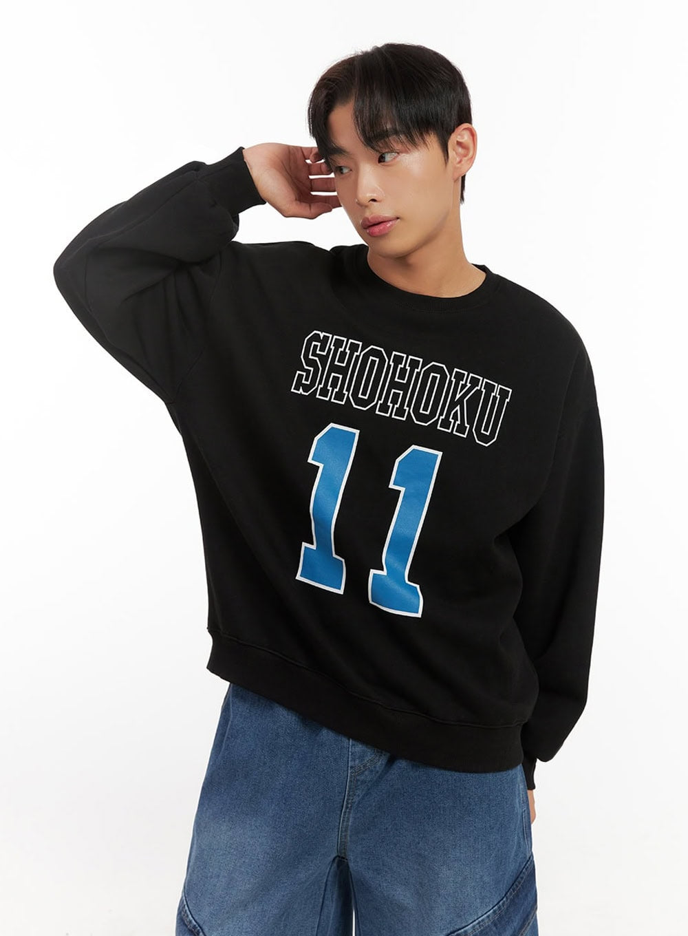 mens-lettering-graphic-sweatshirt-id406 / Black