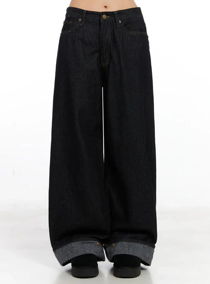 lenora-wide-leg-jeans-in528 / Black
