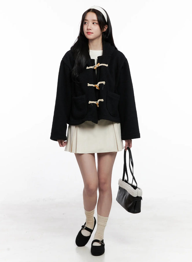 toggle-hooded-jacket-co524 / Black