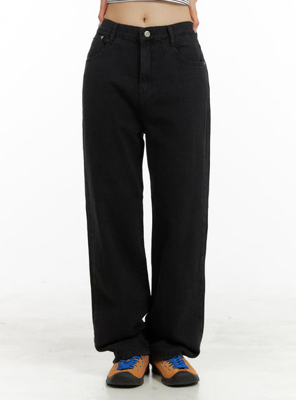 basic-straight-leg-pants-oa423 / Black