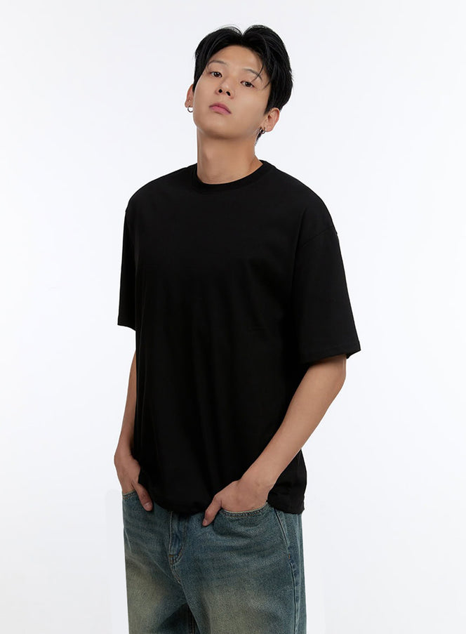 mens-classic-loose-fit-t-shirt-io428 / Black