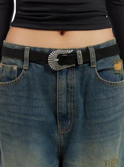 chic-buckle-belt-io409 / Black