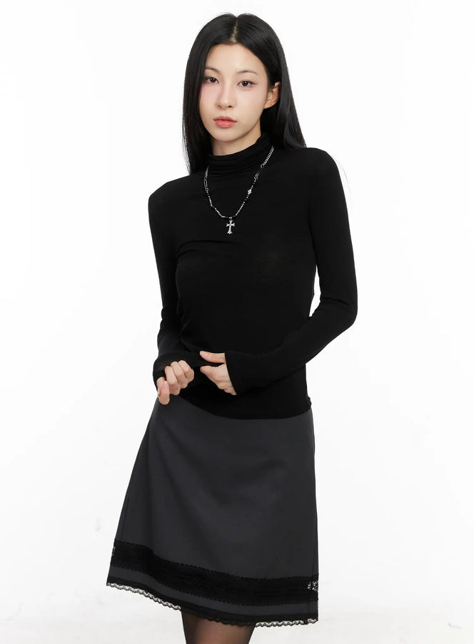 basic-slim-fit-long-sleeve-turtleneck-cg526 / Black