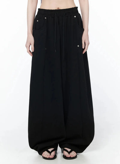 balloon-fit-sweatpants-iu512 / Black