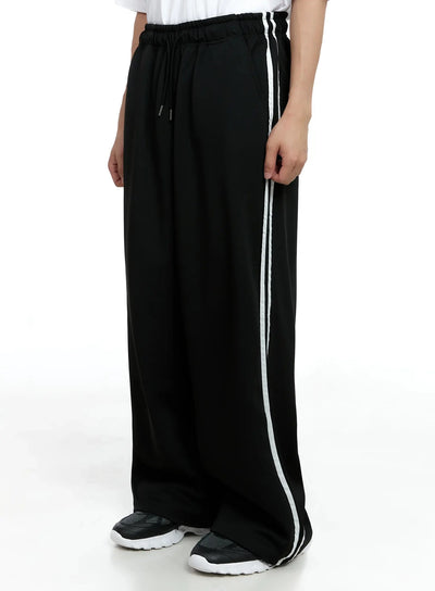 mens-drawstring-track-pants-ig520 / Black