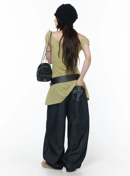 adira-baggy-wide-jeans-cu510 / Black