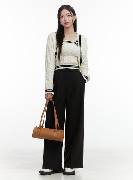 wide-tailored-trousers-oo416 / Black