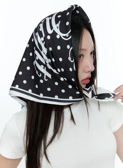 polka-dot-graphic-scarf-cu527 / Black