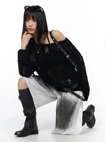 boho-chic-boat-neck-sweater-iy525 / Black