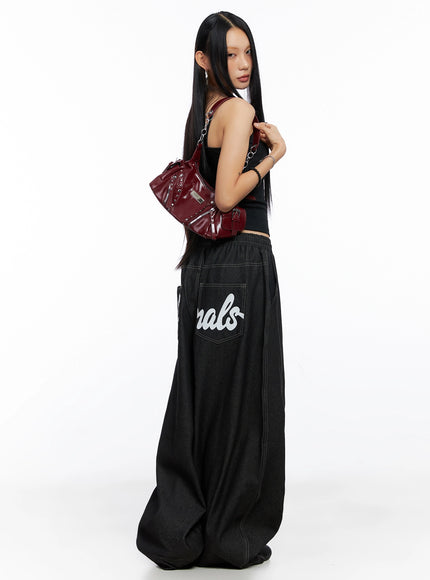 ayra-graphic-baggy-jeans-co516 / Black