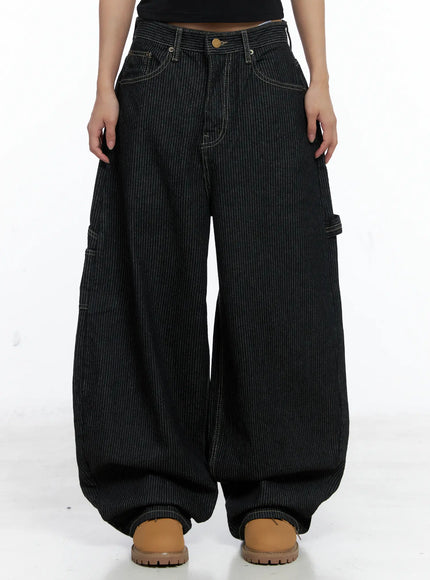 harris-pocket-patch-wide-leg-jeans-cs505 / Black