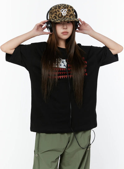 oversized-graphic-tee-cy519 / Black