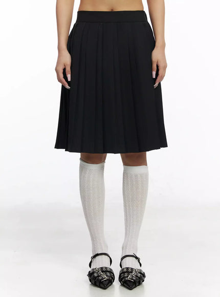 pleated-midi-skirt-iy504 / Black