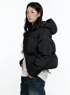 high-neck-cropped-puffer-jacket-cn513 / Black