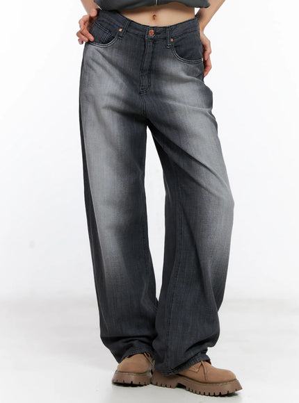 bomi-washed-wide-leg-denim-jeans-cl529 / Black