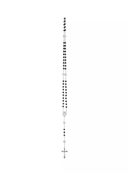 rosary-style-cross-necklace-in525 / Black