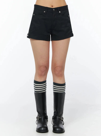 stylish-buckle-shorts-iu509 / Black