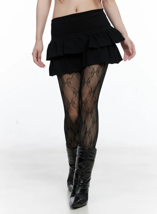 ruffle-mini-skirt-co520 / Black