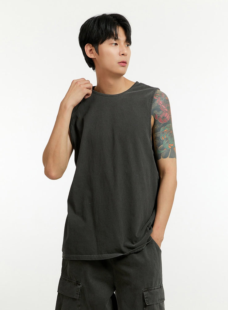 mens-oversized-tank-top-il412 / Black