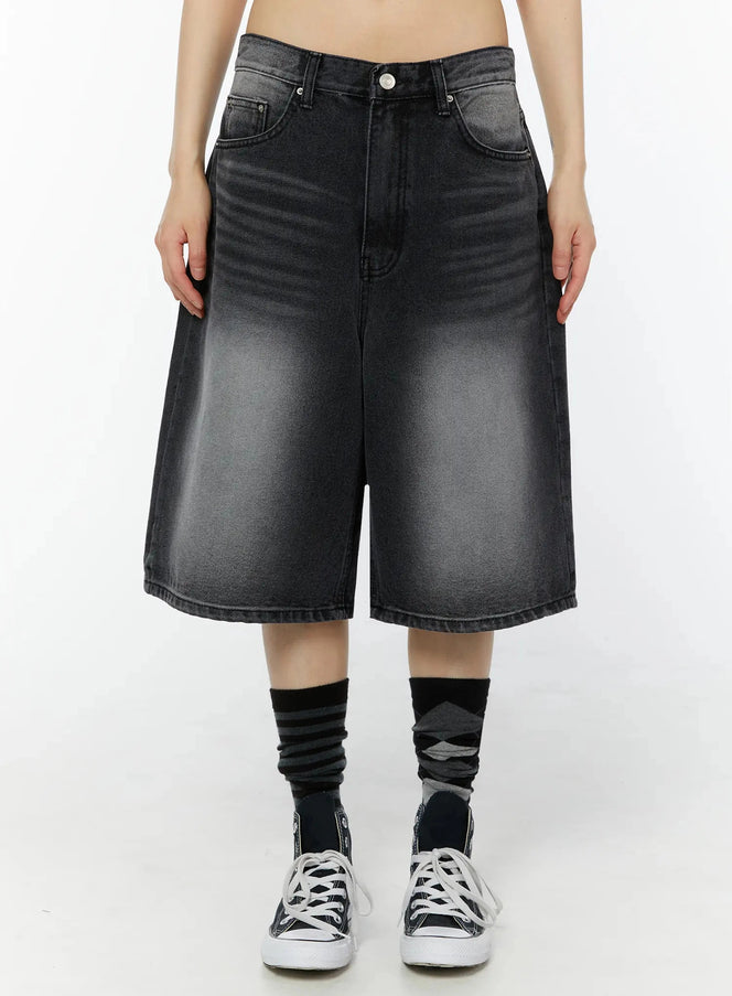 iona-washed-bermuda-jorts-iu518 / Black