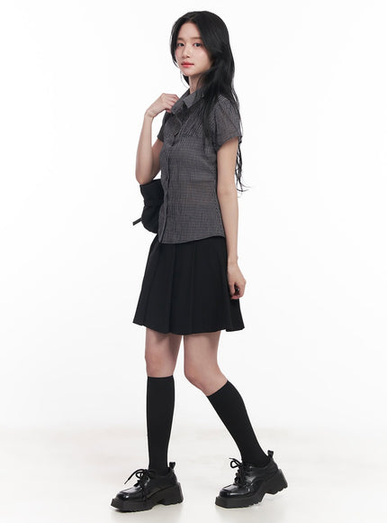 classic-pleated-midi-skirt-cy526 / Black