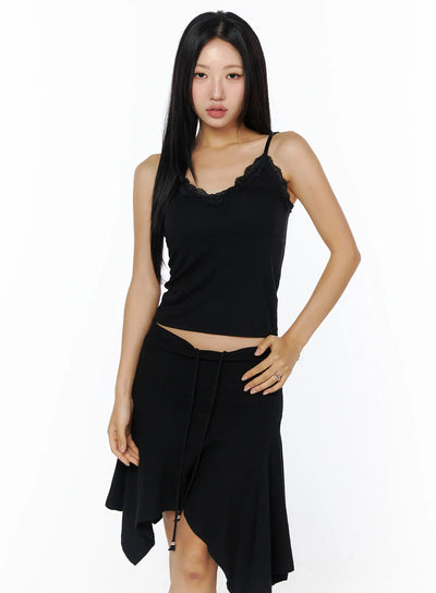 lace-trim-camisole-top-cu512 / Black