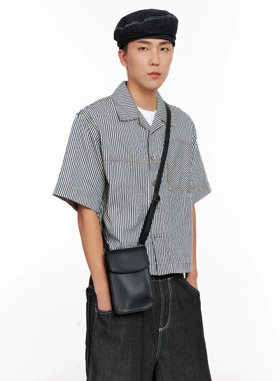 mens-minimalist-crossbody-bag-ig508 / Black
