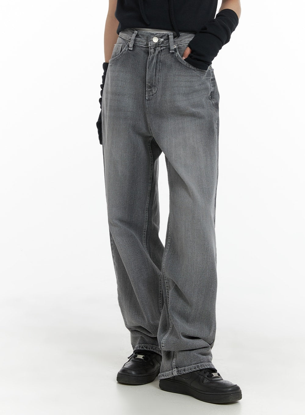 Light Washed Baggy Straight Jeans CM427 - Acubi style | LEWKIN