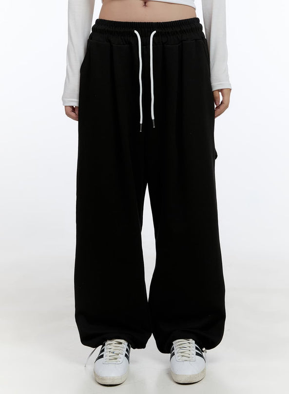 relaxed-fit-cotton-sweatpants-cs410 / Black