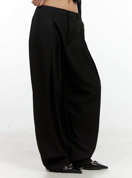 wide-fit-pleated-trousers-cn412 / Black