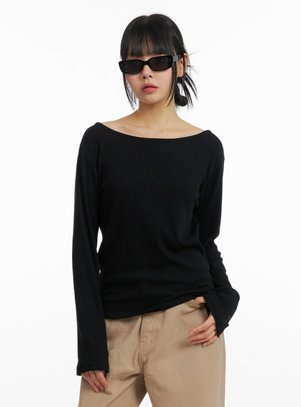 basic-round-neck-long-sleeve-im414 / Black