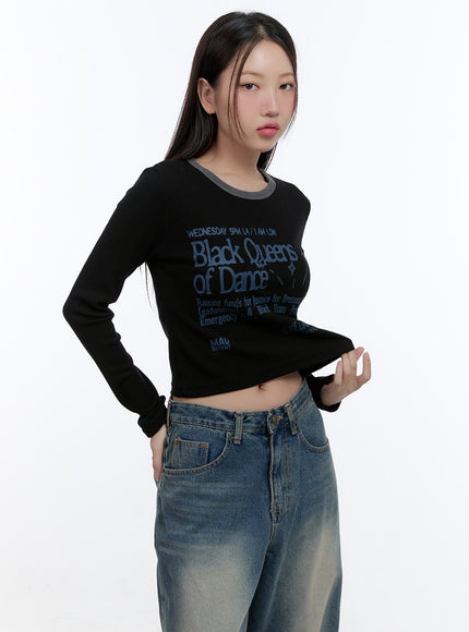 snugscript-crop-top-cs406 / Black