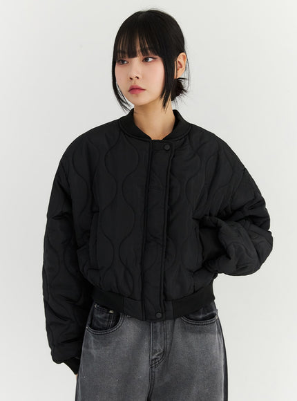 quilted-bomber-jacket-cn309 / Black