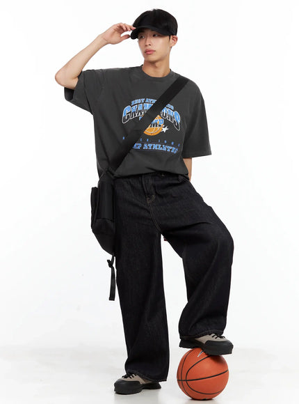 mens-sporty-graphic-t-shirt-il516 / Black