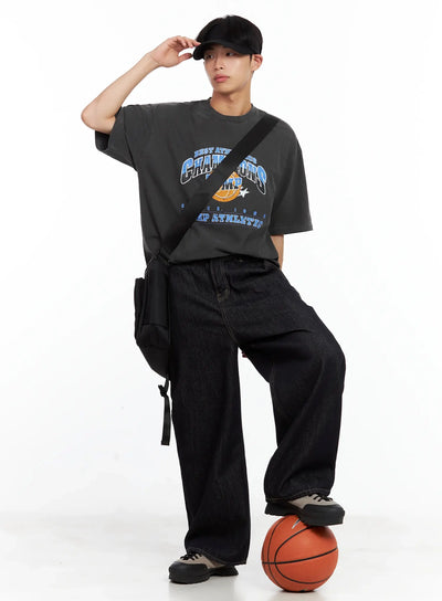 mens-sporty-graphic-t-shirt-il516 / Black