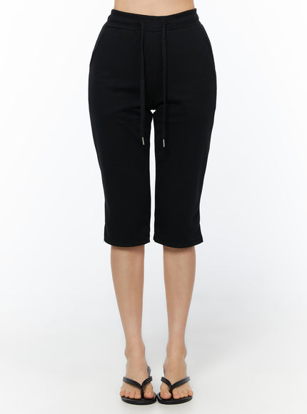 capri-slit-pocket-pants-iu516 / Black