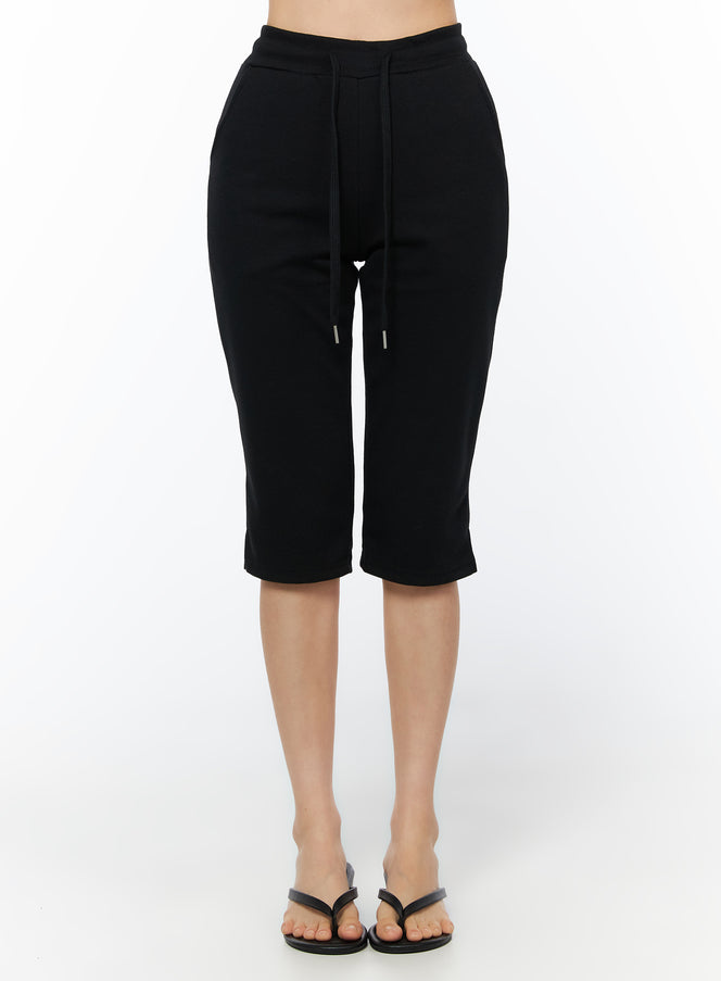 capri-slit-pocket-pants-iu516 / Black