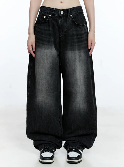 gayeon-washed-wide-leg-jeans-cg507 / Black